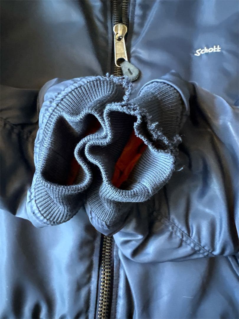 y*a様 Schott MA-1 フライトジャケット ネイビー ショット