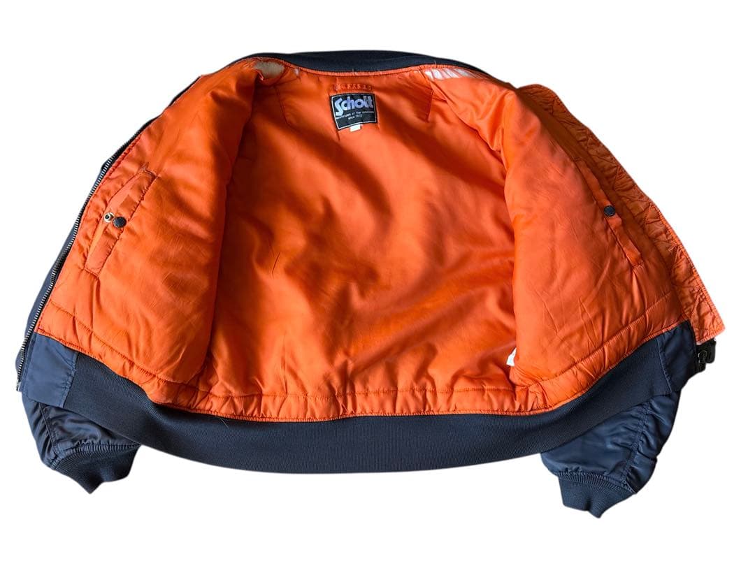 y*a様 Schott MA-1 フライトジャケット ネイビー ショット