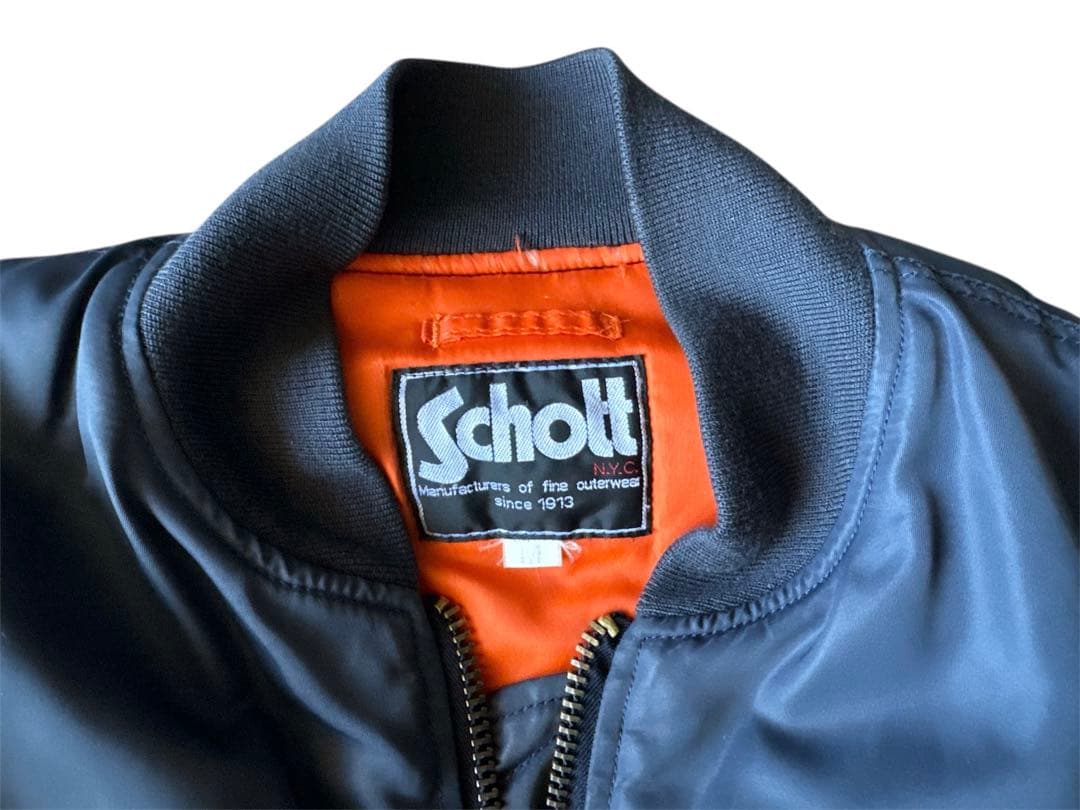 y*a様 Schott MA-1 フライトジャケット ネイビー ショット
