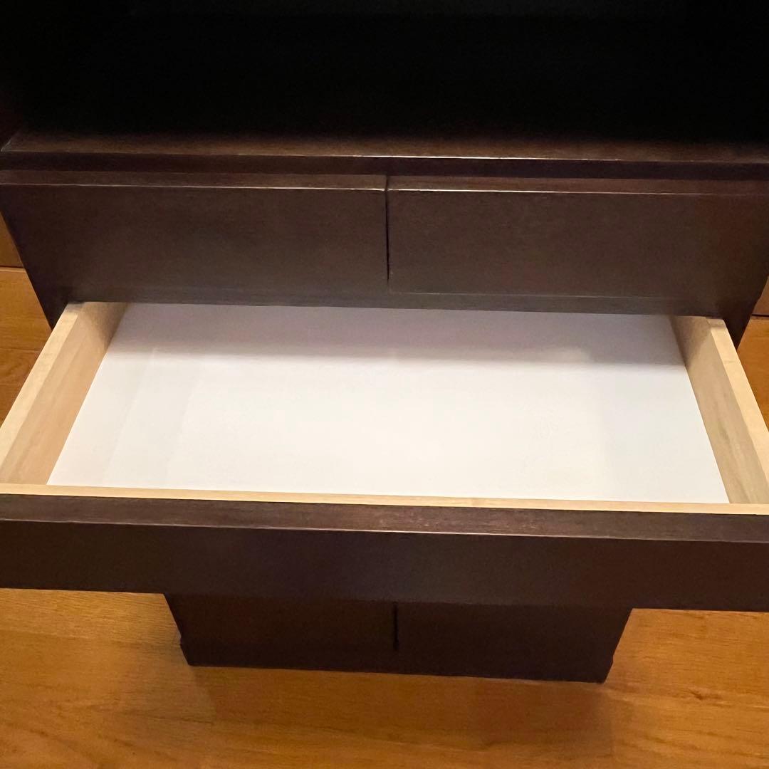 姫ちゃん　FAX台　ルーター収納　天然木　台　46cm ブラウン　収納