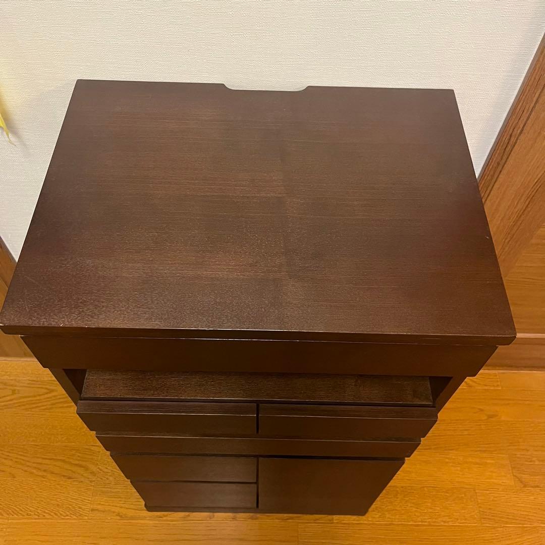 姫ちゃん　FAX台　ルーター収納　天然木　台　46cm ブラウン　収納