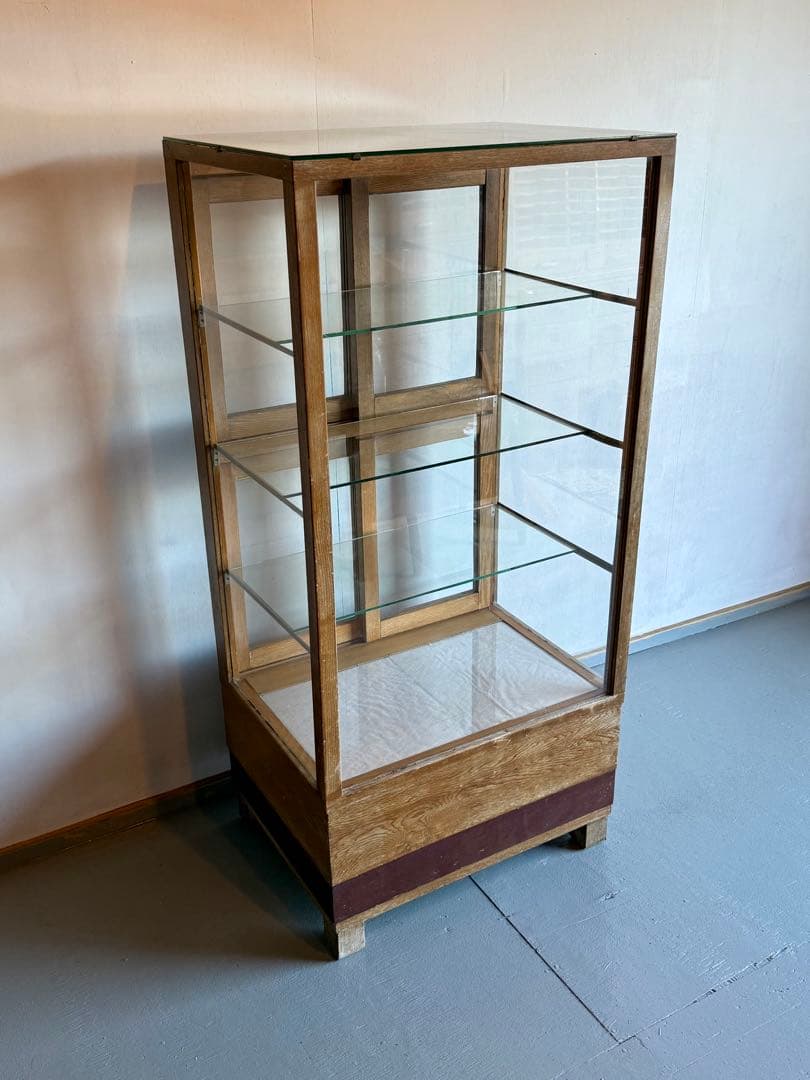 引取り限定 木枠 ガラス ショーケース 陳列棚 飾り棚 パンケース 古家具 什器