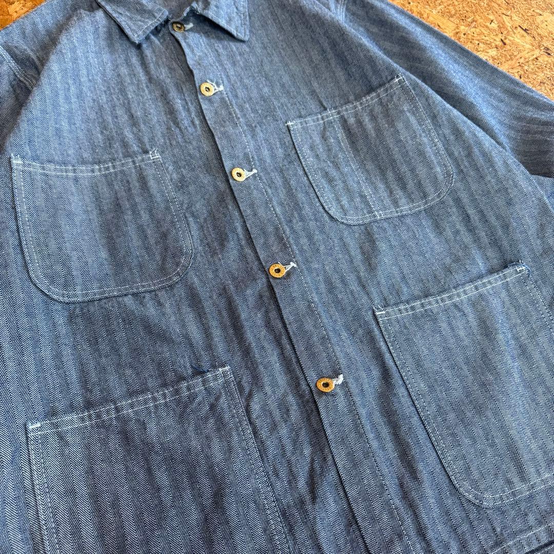 80s UNIVERSAL OVERALL ヘリンボーンカバーオール　XL