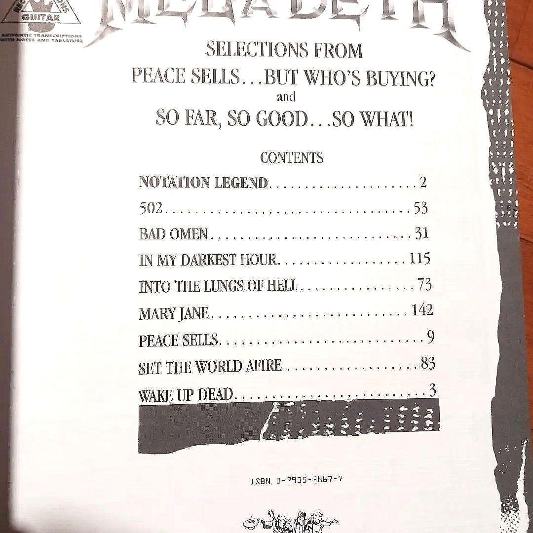 MEGADETH 楽譜集