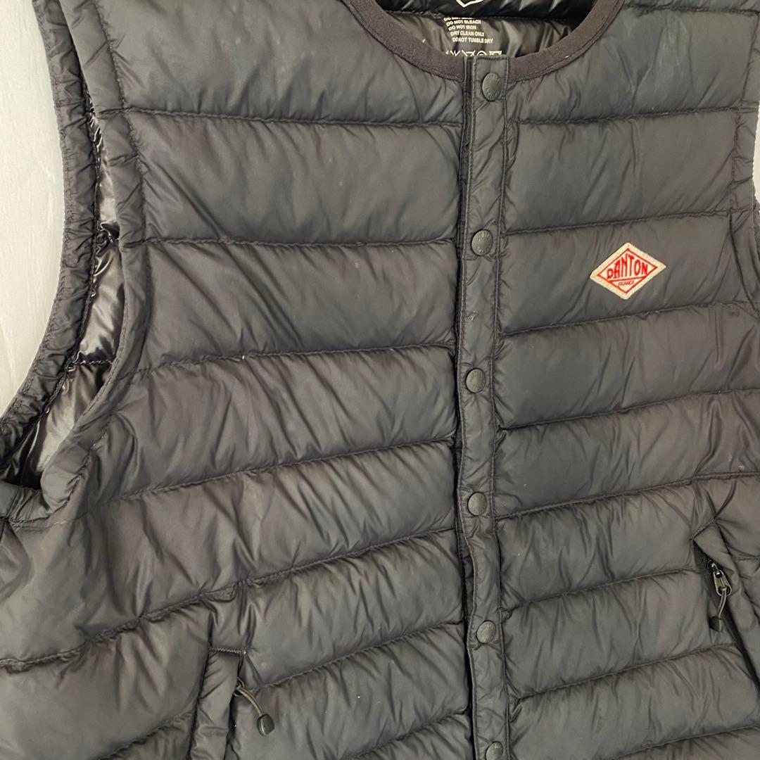 DANTON ダントンダウンベストクルーネック　Ｍサイズ36ブラック男女兼用