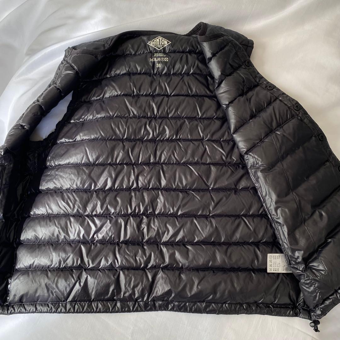 DANTON ダントンダウンベストクルーネック　Ｍサイズ36ブラック男女兼用