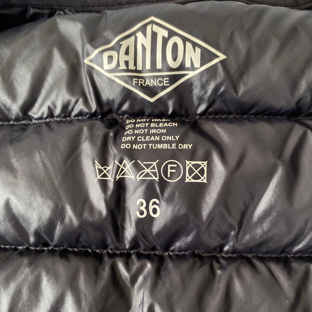 DANTON ダントンダウンベストクルーネック　Ｍサイズ36ブラック男女兼用