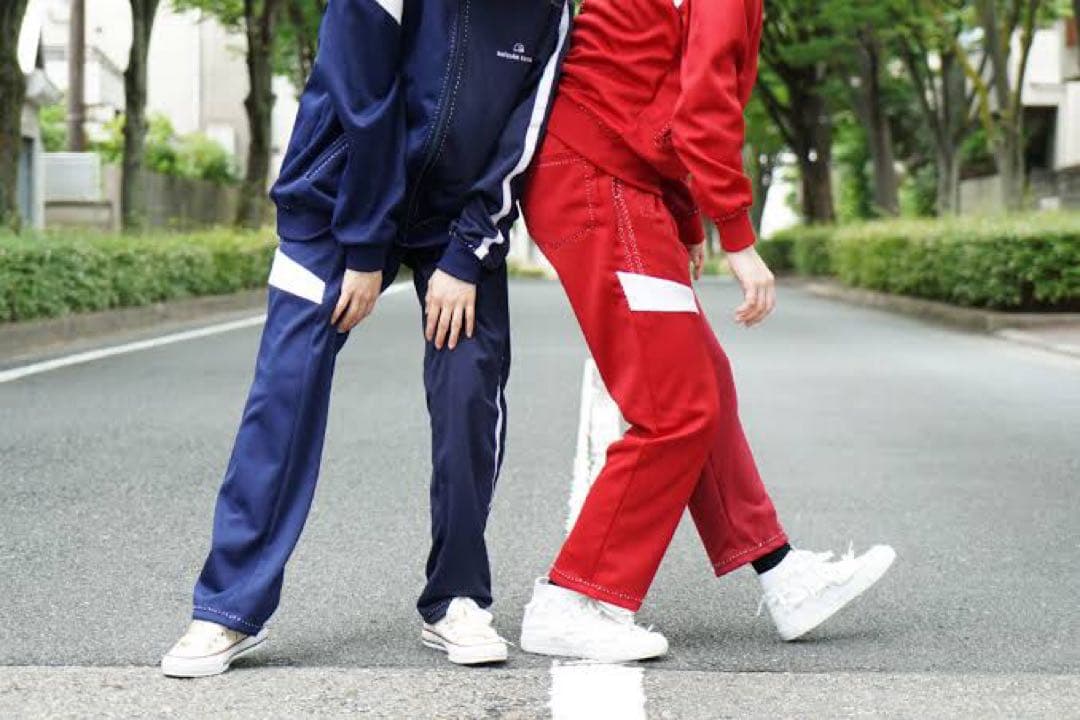 大人気！ keisuke kanda 手縫いの ジャージ 下 紺