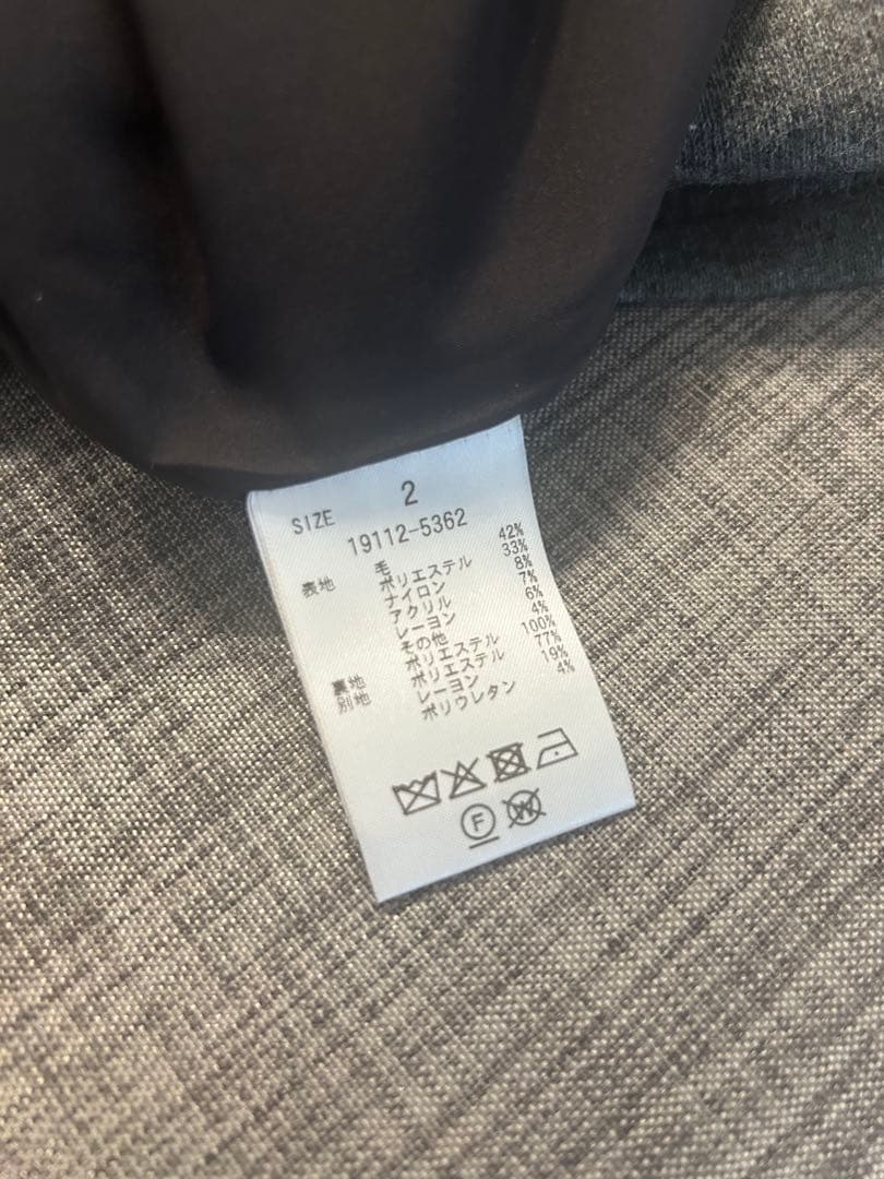 ワンピース clane POWER SHOULDER WOOL ONEPIECE