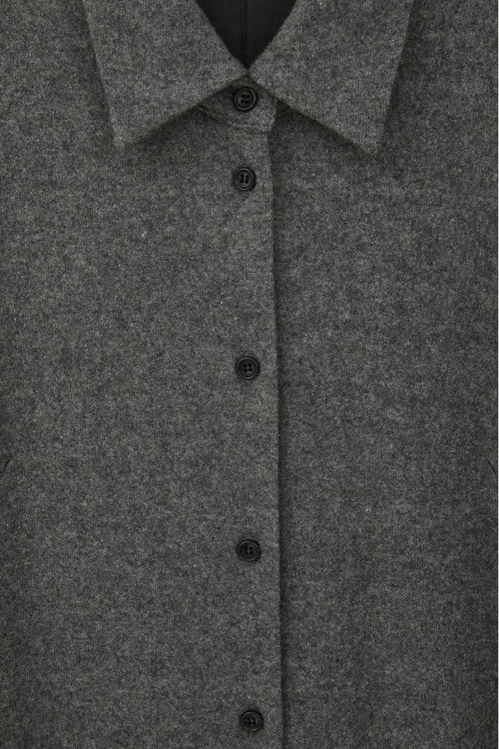 ワンピース clane POWER SHOULDER WOOL ONEPIECE