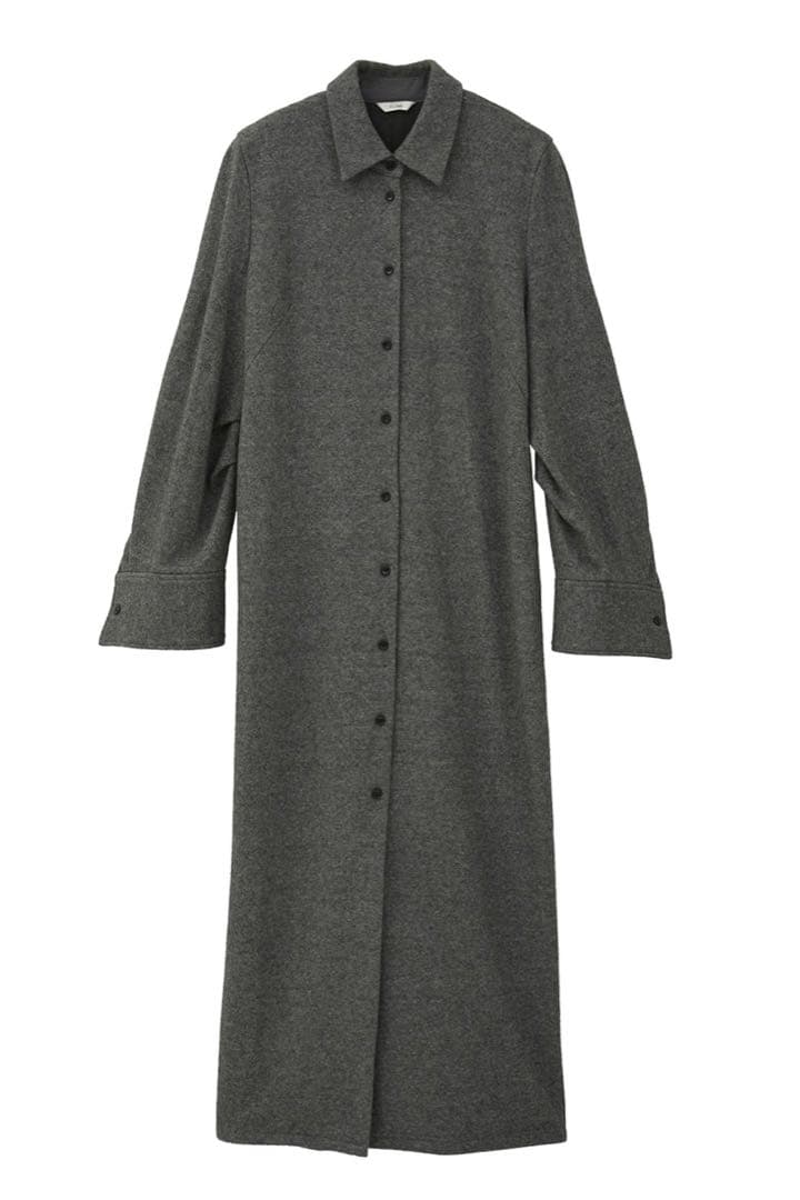 ワンピース clane POWER SHOULDER WOOL ONEPIECE