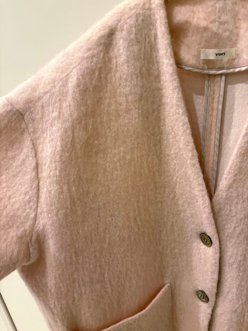 yori ウールモヘアシャギージャケット ベビーピンク