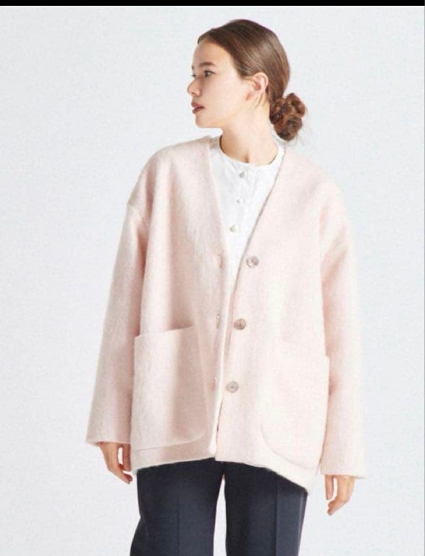 yori ウールモヘアシャギージャケット ベビーピンク