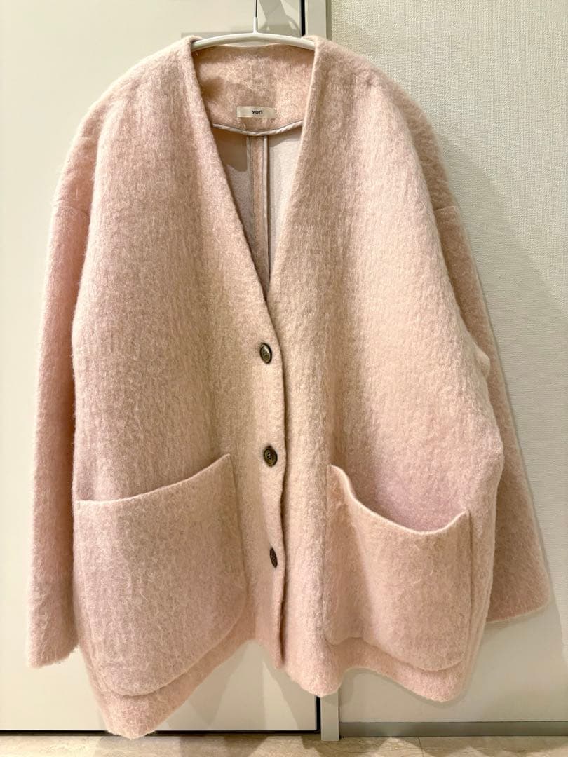yori ウールモヘアシャギージャケット ベビーピンク