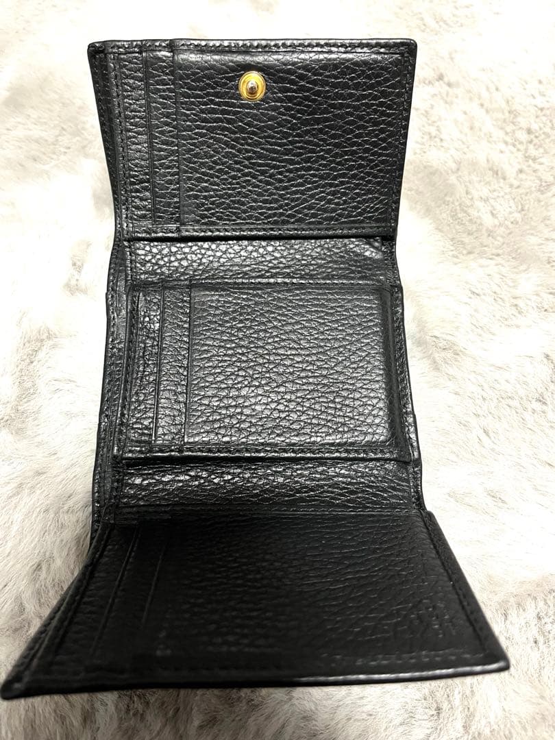hiro様　グッチ　折り財布　GGマーモント　Wホック　レザー　ブラック　黒