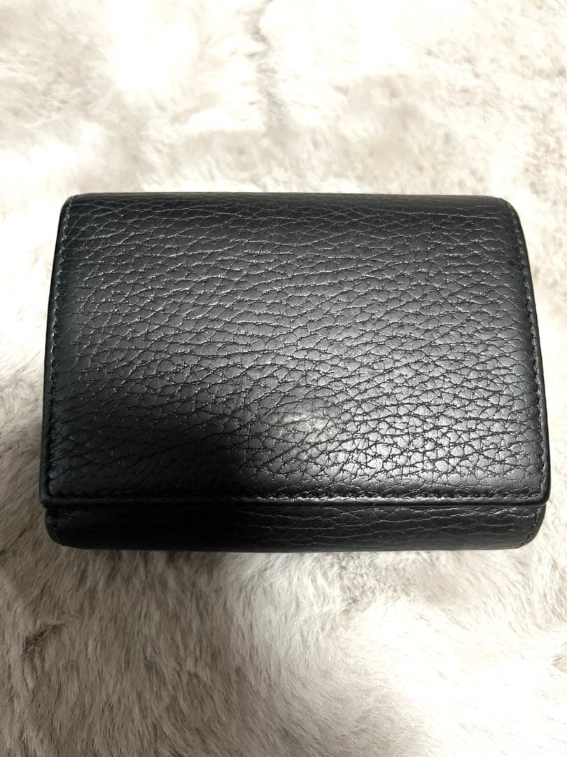 hiro様　グッチ　折り財布　GGマーモント　Wホック　レザー　ブラック　黒
