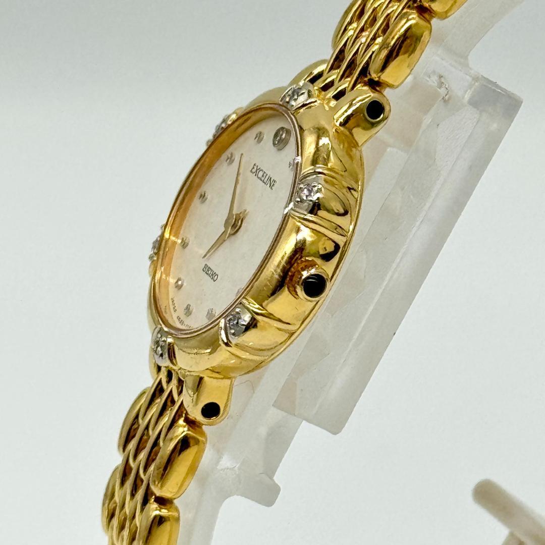 稼働品 SEIKO セイコー EXCELINE 腕時計 シルバー文字盤 ２針