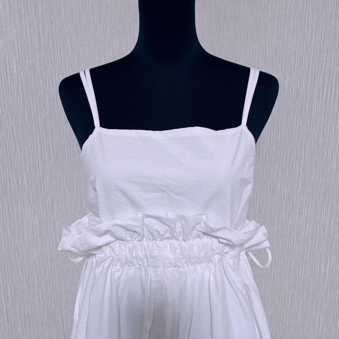 【美品】メゾンスペシャル　ボリュームバルーンロンパース　ホワイト　サロペット