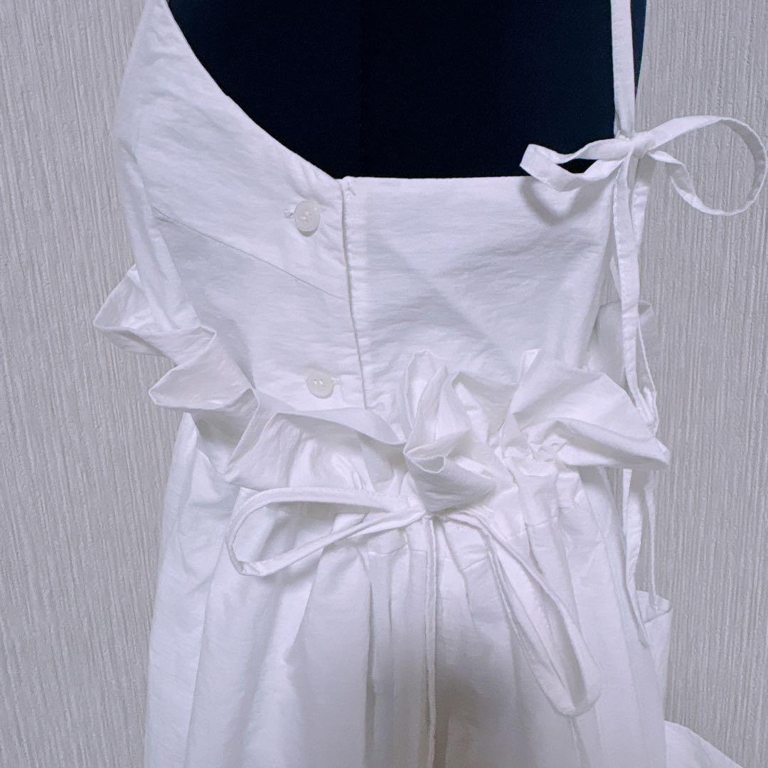 【美品】メゾンスペシャル　ボリュームバルーンロンパース　ホワイト　サロペット