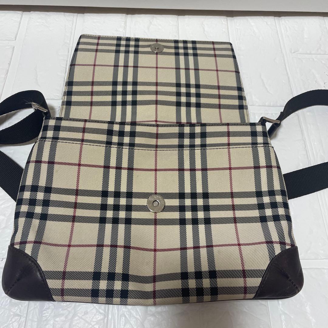 Burberry ショルダーバッグ　ノバチェック　ロゴプレート　キャンバス