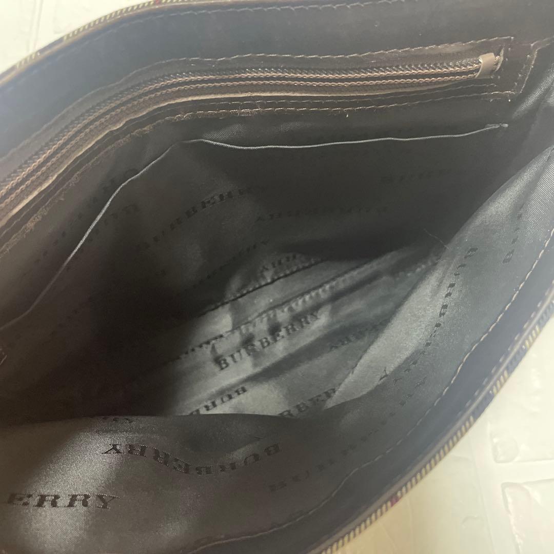 Burberry ショルダーバッグ　ノバチェック　ロゴプレート　キャンバス