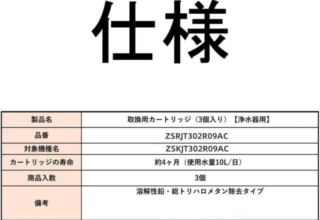 新品❣️クリナップ 浄水交換用カートリッジZSRJT302R09AC 3本セット