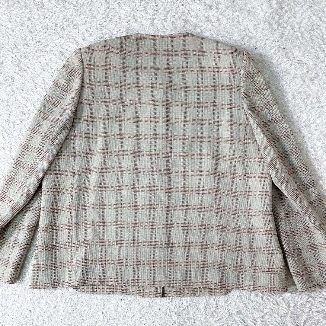 GIVENCHY ジバンシー ノーカラージャケット グレンチェック ヴィンテージ