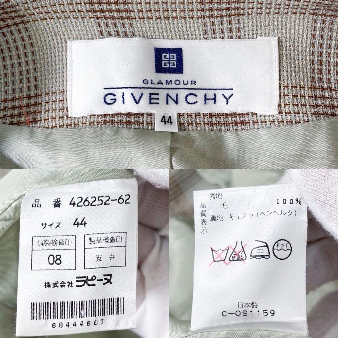 GIVENCHY ジバンシー ノーカラージャケット グレンチェック ヴィンテージ