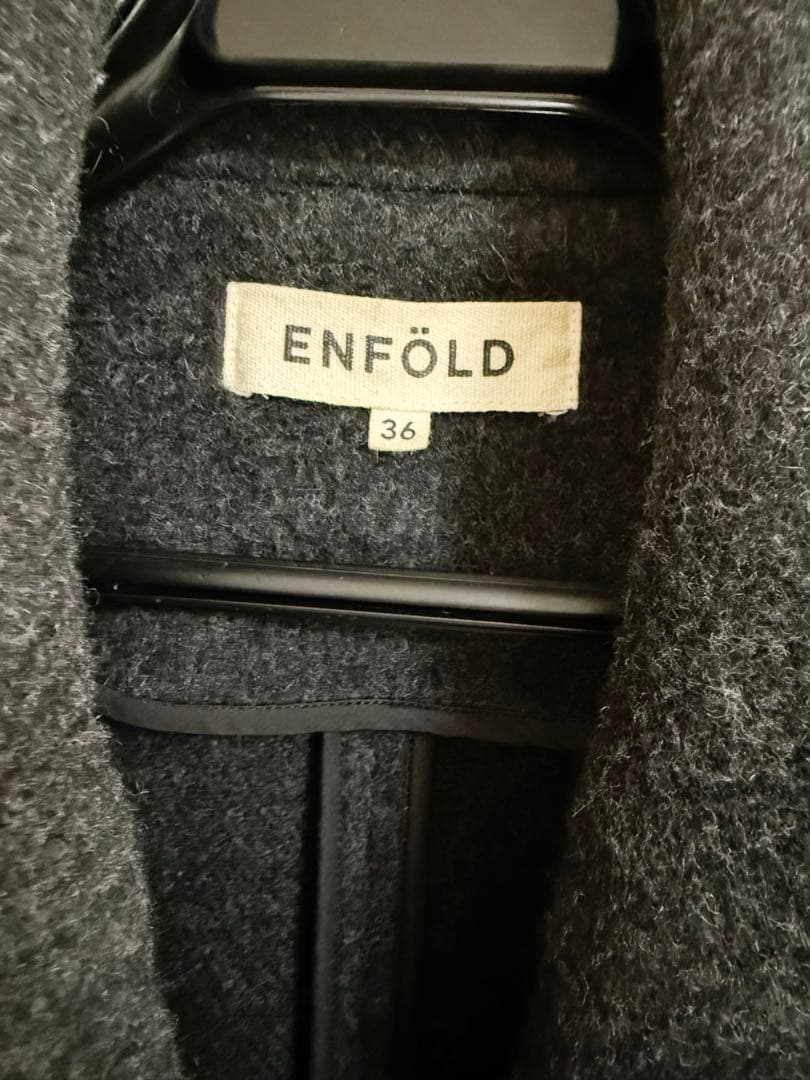ENFOLD ショートビーバーボックスコクーンコート 36 エンフォルド