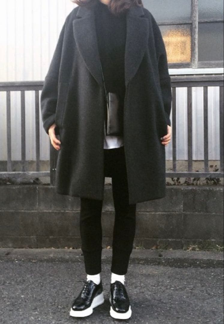 ENFOLD ショートビーバーボックスコクーンコート 36 エンフォルド