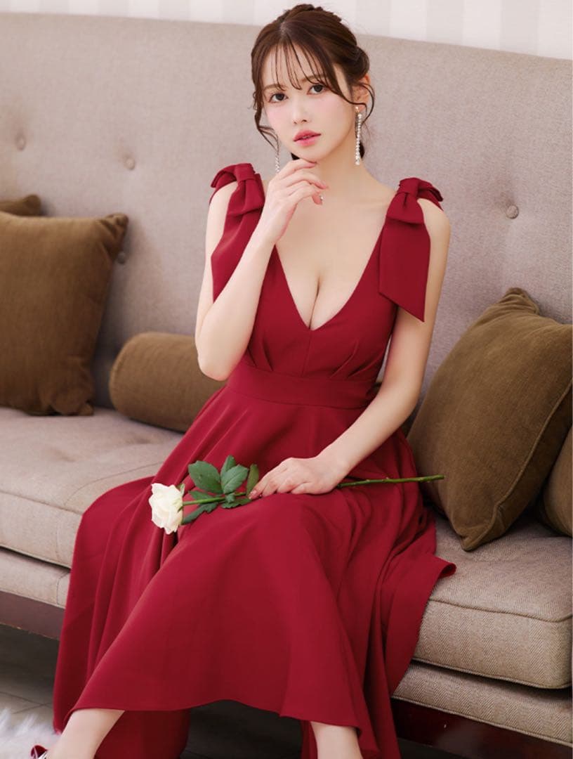 sugar ショルダーリボンノースリーブワンピース