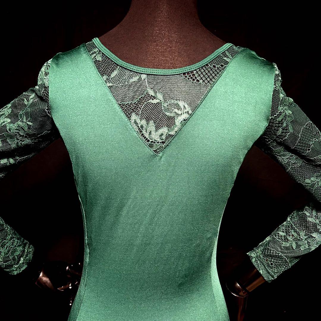 社交ダンス★ジャンティGH ドレス★ビリヤードグリーン★サイズM★新品未使用品