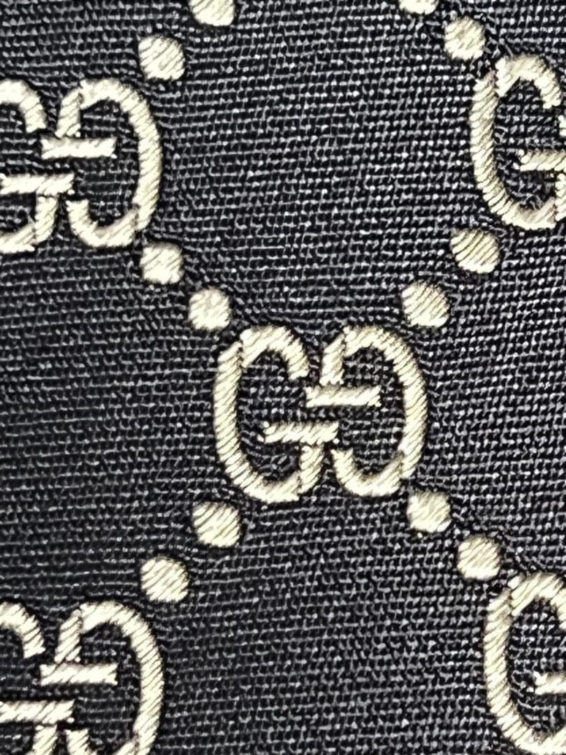 新品同様✨GUCCI グッチ gg柄 ネクタイ(グッチロゴ) 黒x金 Ａ