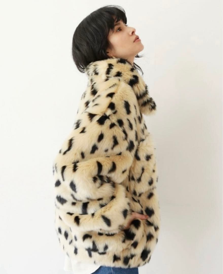 シールームリン/ファーコート レオパード柄