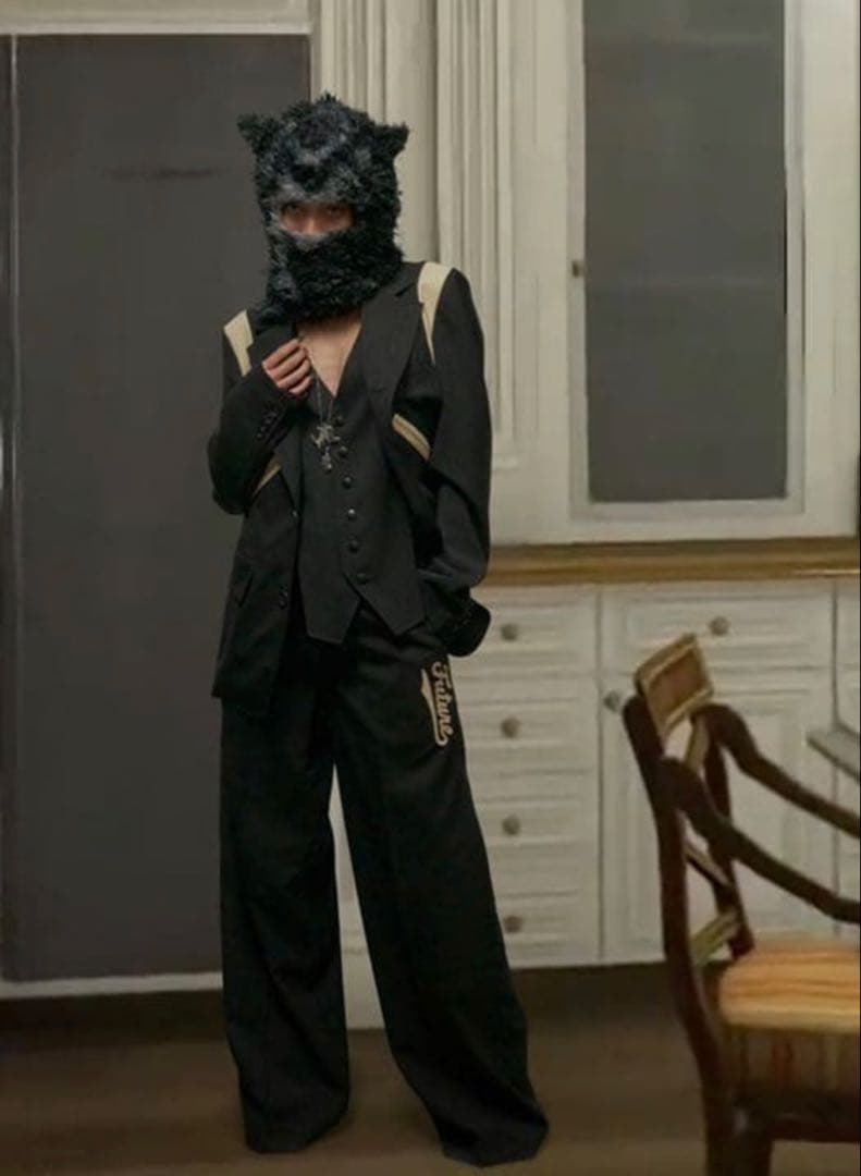 MASU Future 刺繍 テーラードジャケット 黒