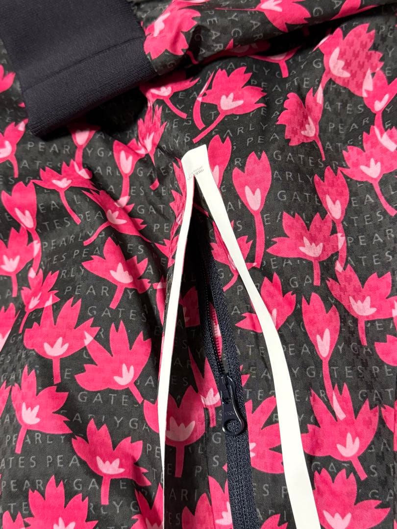 Pearly Gates 花柄　桜　ナイロンジャケット&キャップ　サイズ6