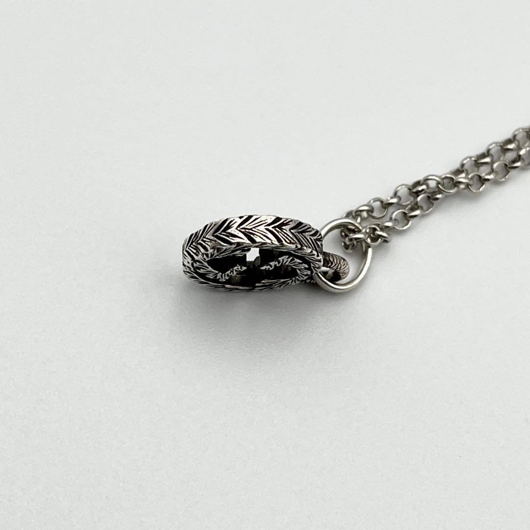 美品　グッチ　ネックレス　アラベスク　インターロッキング　Ag925　シルバー