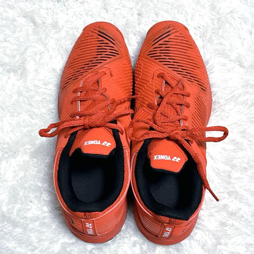 未使用級✨YONEX ソニケージ テニスシューズ 26.0cm オレンジ レッド