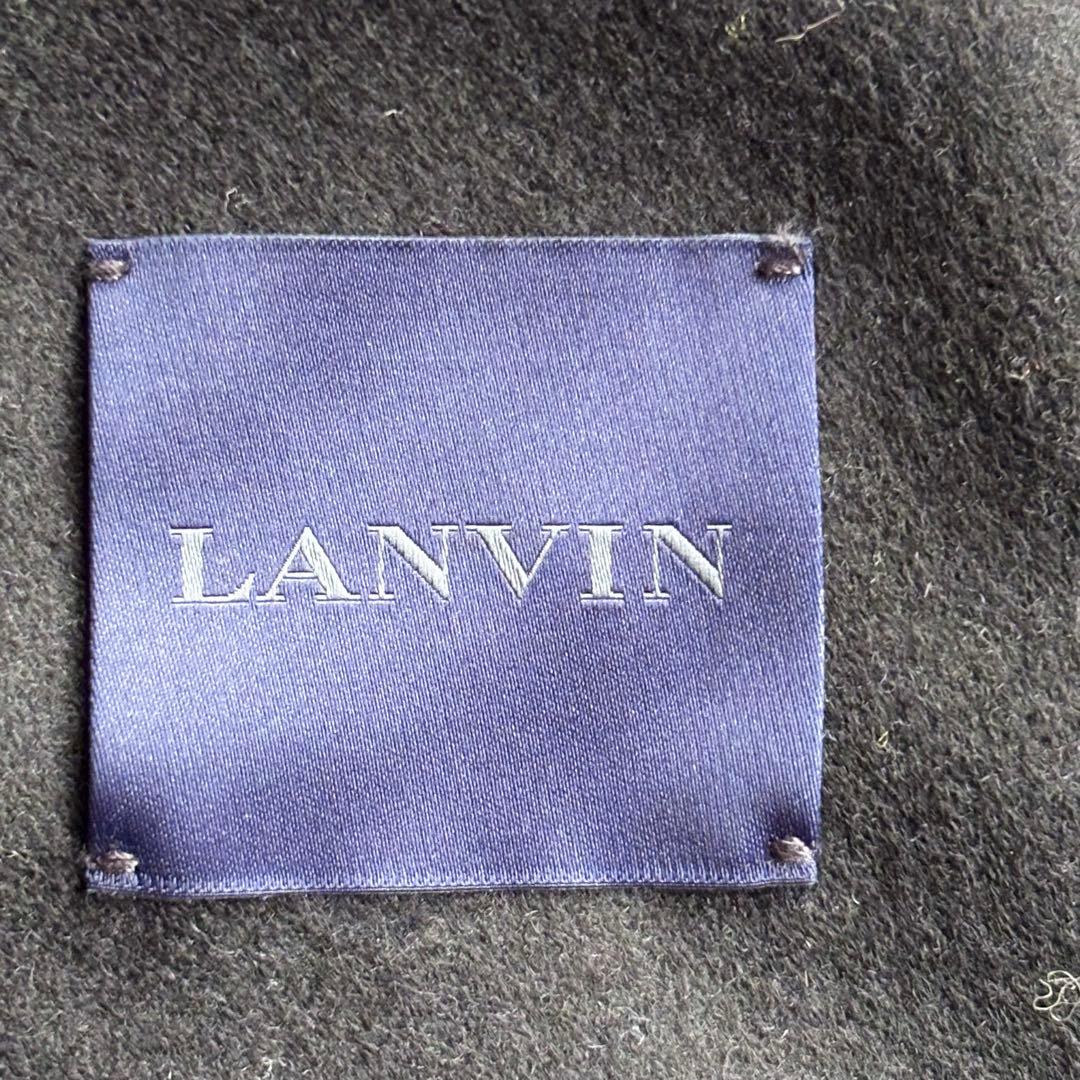サイズ44（S） LANVIN カットオフ ウール Pコート BK ルーマニア製