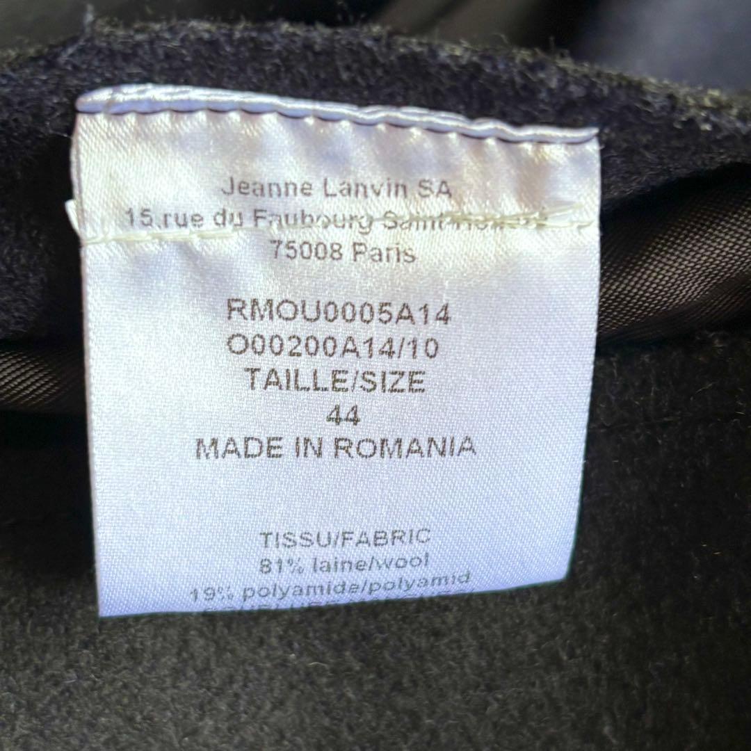 サイズ44（S） LANVIN カットオフ ウール Pコート BK ルーマニア製