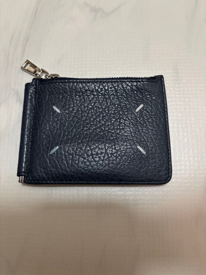 【状態良好】メゾンマルジェラ マネークリップ ウォレット 折り財布 ネイビー