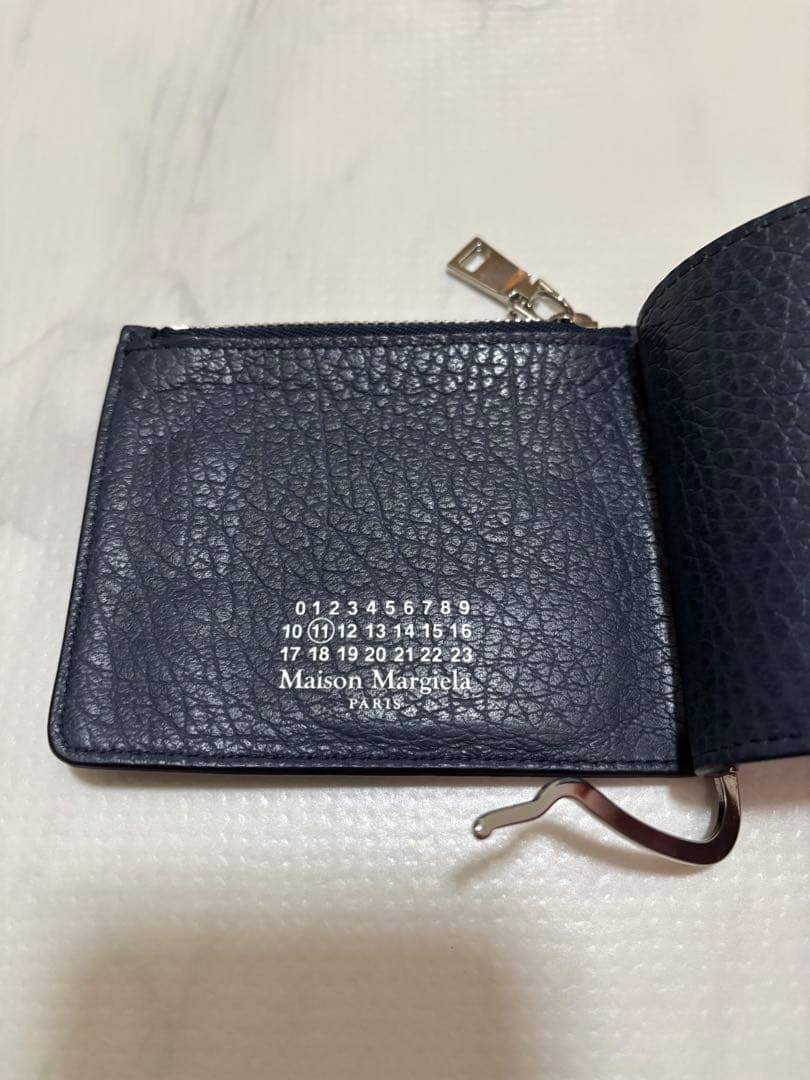 【状態良好】メゾンマルジェラ マネークリップ ウォレット 折り財布 ネイビー