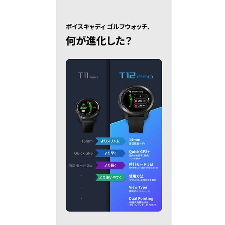 ボイスキャディ T12 PRO 腕時計型 GPSナビ