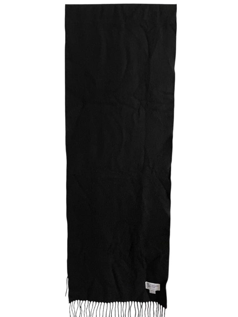 Johnstons of Elgin カシミヤ中判マフラー ブラック