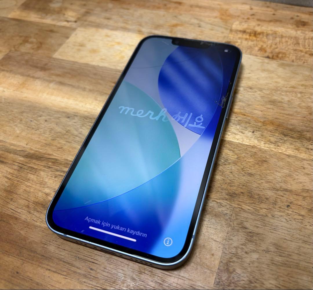 iPhone 14 本体 ブルー 128GB SIMフリー　【画面割れ有】