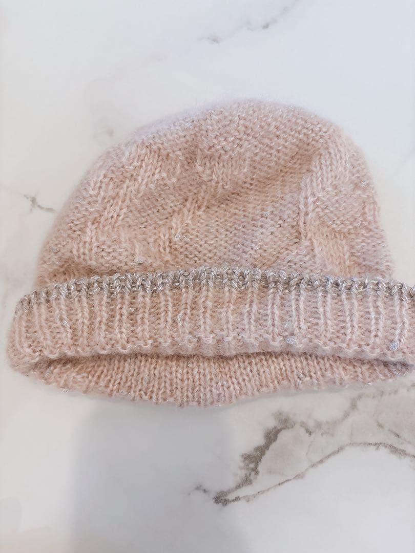 LOUIS VUITTON ベージュラメニット帽