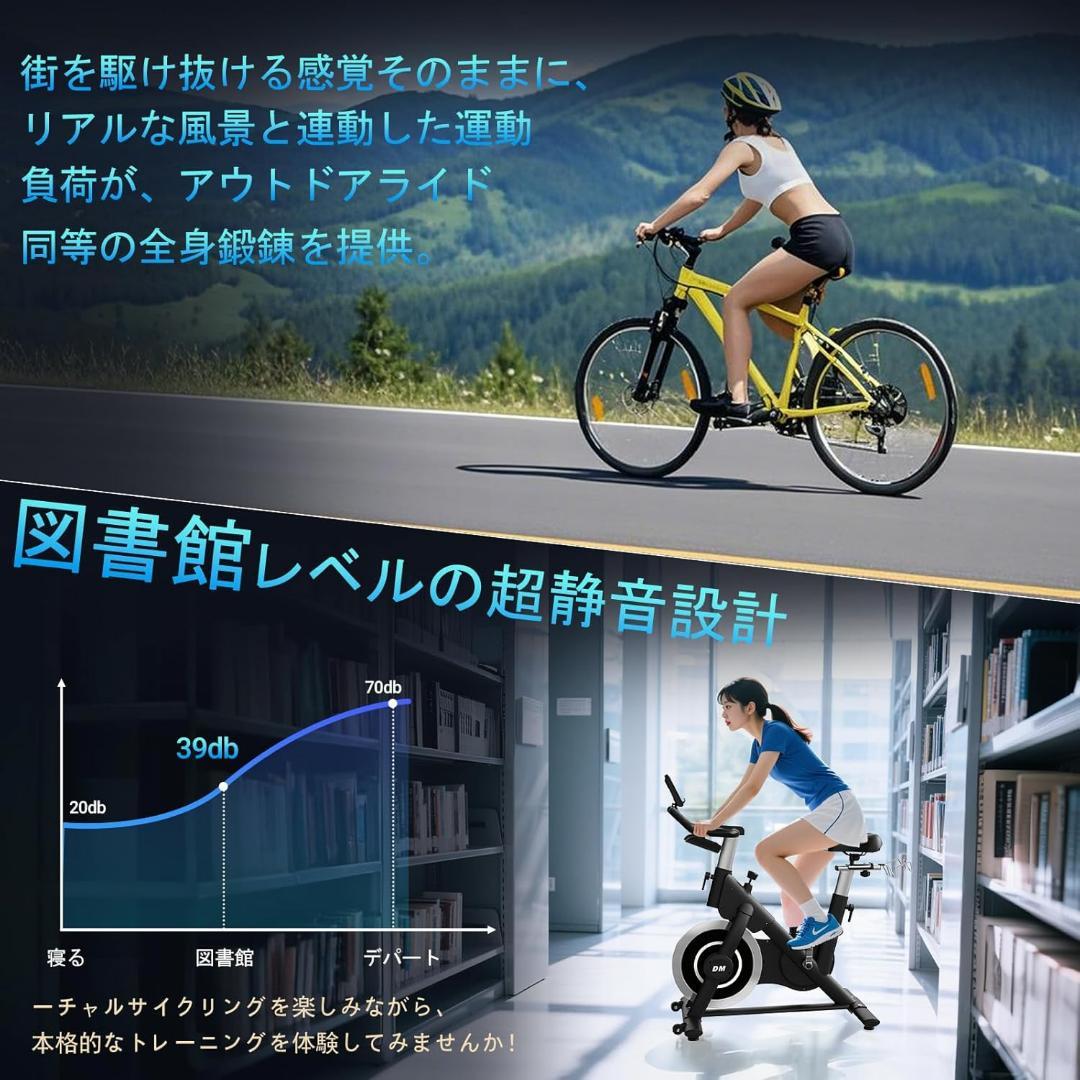 DMASUN エアロバイク スピンバイク 静音 フィットネスバイク 室内バイク