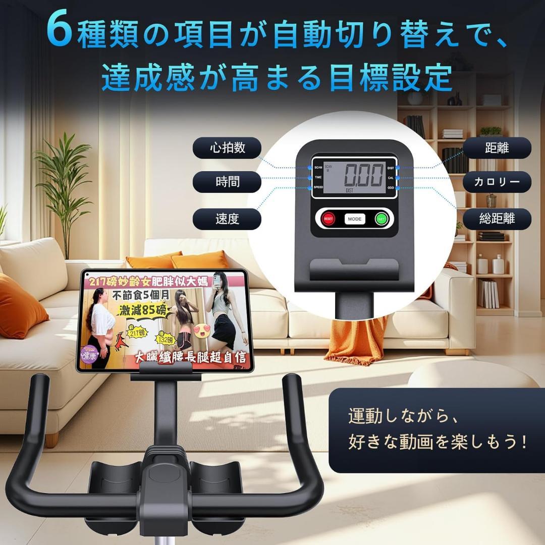 DMASUN エアロバイク スピンバイク 静音 フィットネスバイク 室内バイク