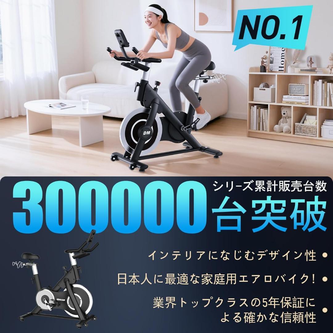 DMASUN エアロバイク スピンバイク 静音 フィットネスバイク 室内バイク