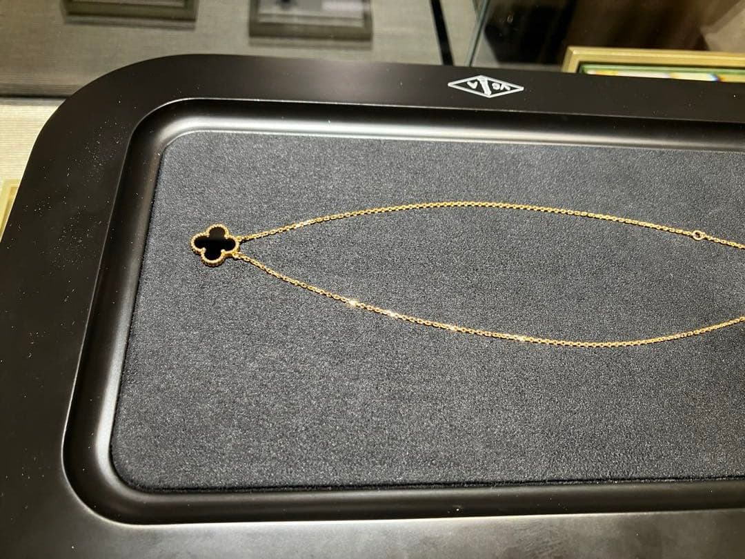 【美品】ヴァンクリーフ&アーペル正規品　オニキス　アルハンブラネックレス